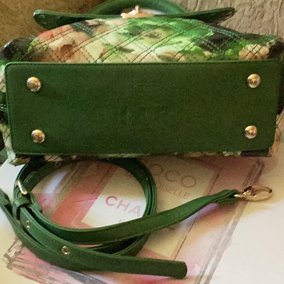 Limited edition Sharif bag patient leather and leather with floral fabric lining - Picture 5 of 14